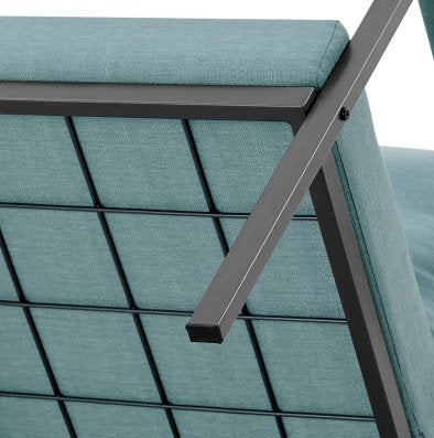 Rivano Fabric Outdoor Accent Arm Chair: Underneath Chair View-Coastal Blue