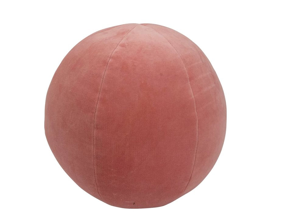 Cotton Velvet Orb Pillow: The orb pillow is a great way to play with shapes in your home! Adding a cool modern touch with the soft velvet texture and the delightful shade of salmon pink.