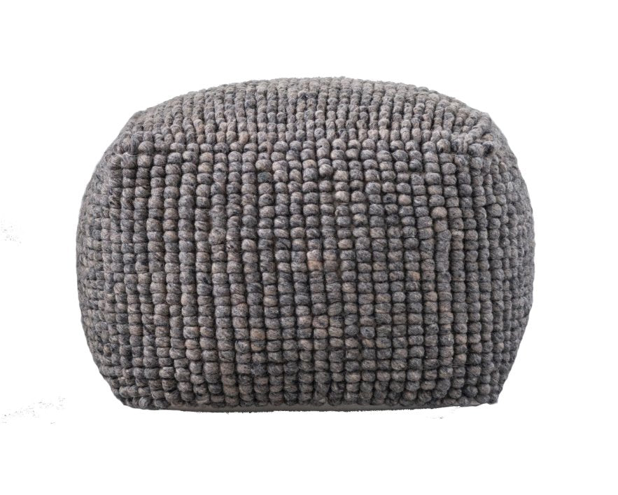 New Zealand Wool + Cotton Pouf or Ottoman - Greenhouse Home