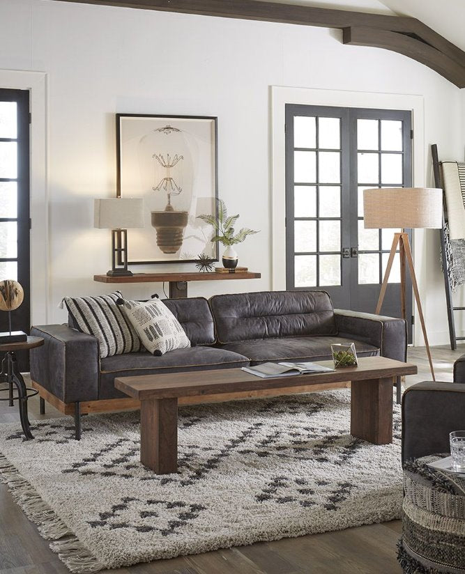 Portofino Antique Ebony Distressed Sofa- Style View