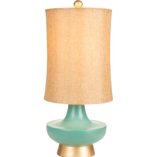 Turquoise Table Lamp: Light-On View