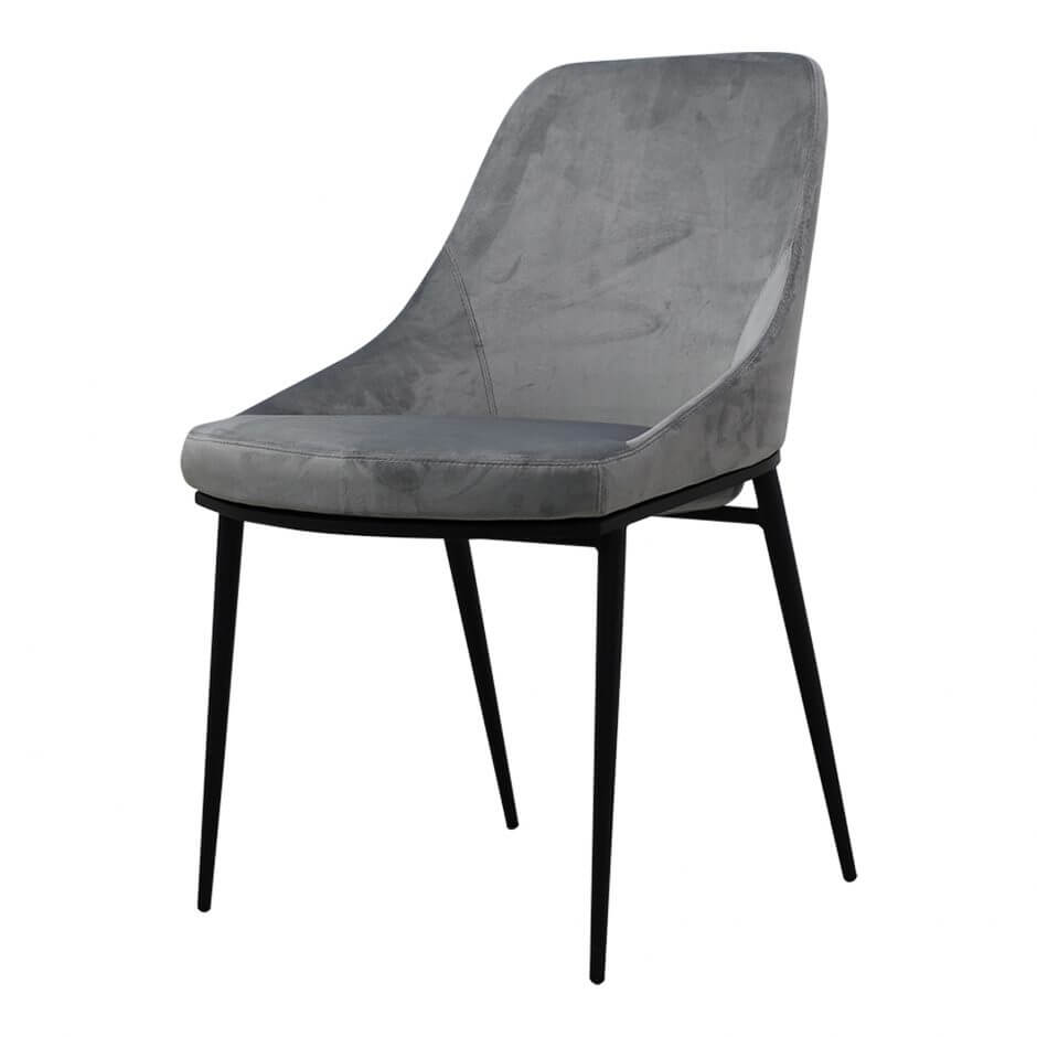 Sedona dining chair in grey velvet