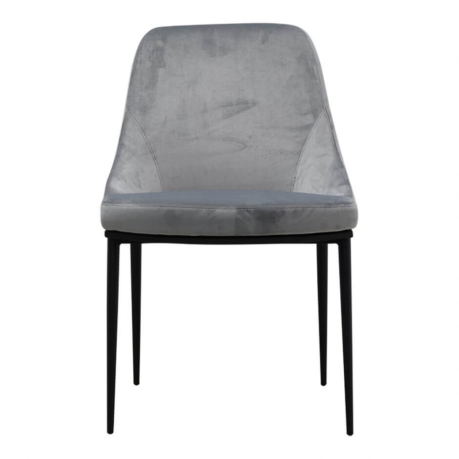Sedona dining chair in grey velvet
