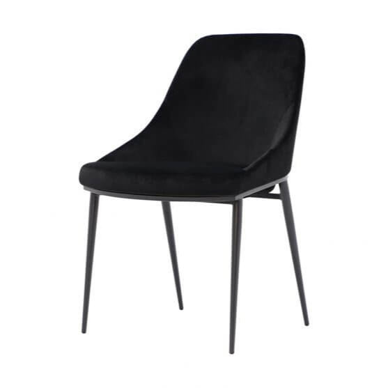 Sedona chair in shadowed black velvet