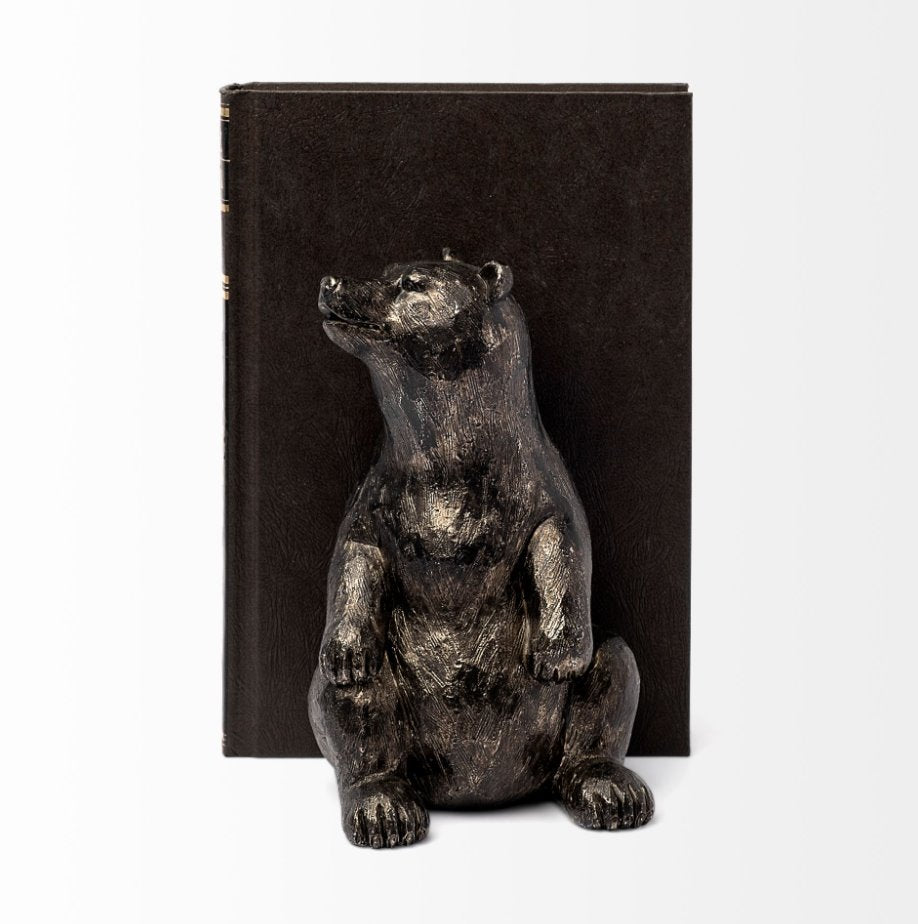 Sleuth Grizzly Bear Bookends: Second Grizzly Bear Bookend View