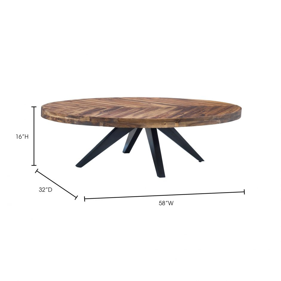 Parq Oval Coffee Table dimensions