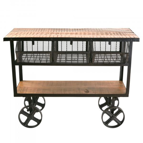 Reclaimed Wood & Iron Entertaining Cart - Yosemite