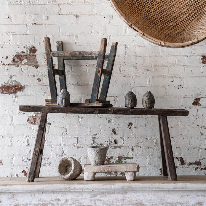 Carved Stone Bowl as an accent alongside other vintage decor pieces