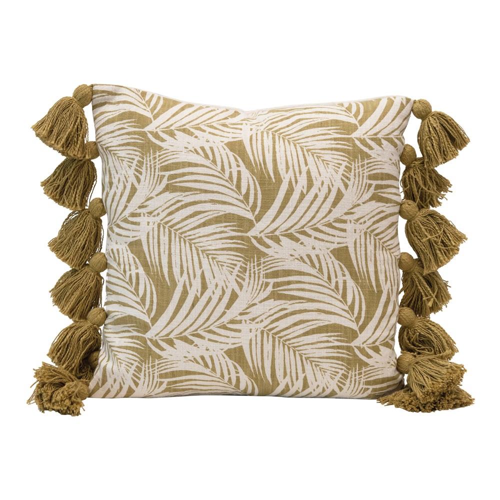 palm pillow with tassels