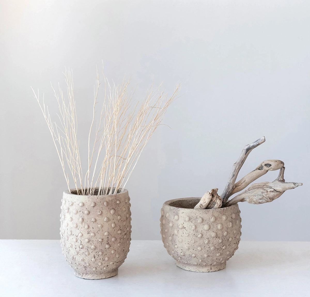 Sandstone Distressed Hobnail Planter