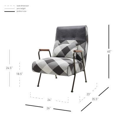 Plaid Kahlo Chair - New Pacific Direct