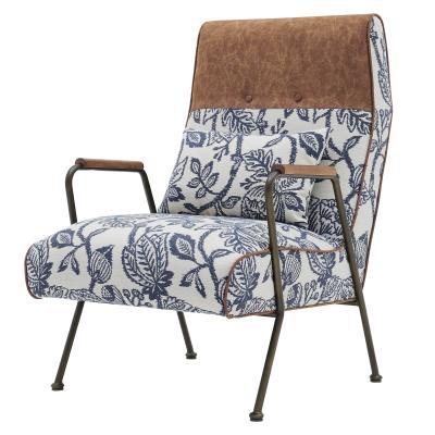 Kahlo Chair in Blue & White Floral Print - New Pacific Direct