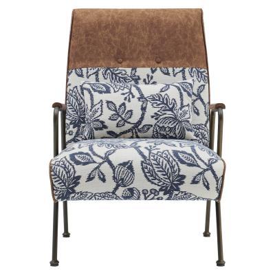 Kahlo Chair in Blue & White Floral Print - New Pacific Direct