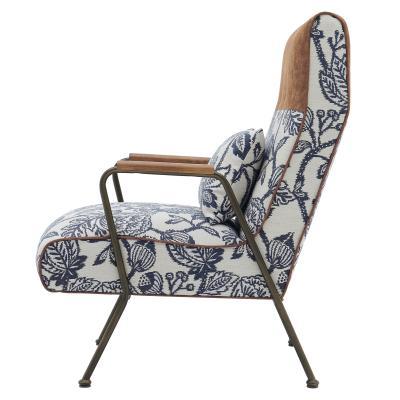 Kahlo Chair in Blue & White Floral Print - New Pacific Direct