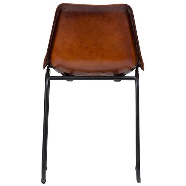 Leather Dining Chairs w/Metal Base - Porter