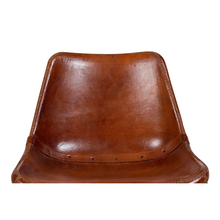 Leather Dining Chairs w/Metal Base - Porter