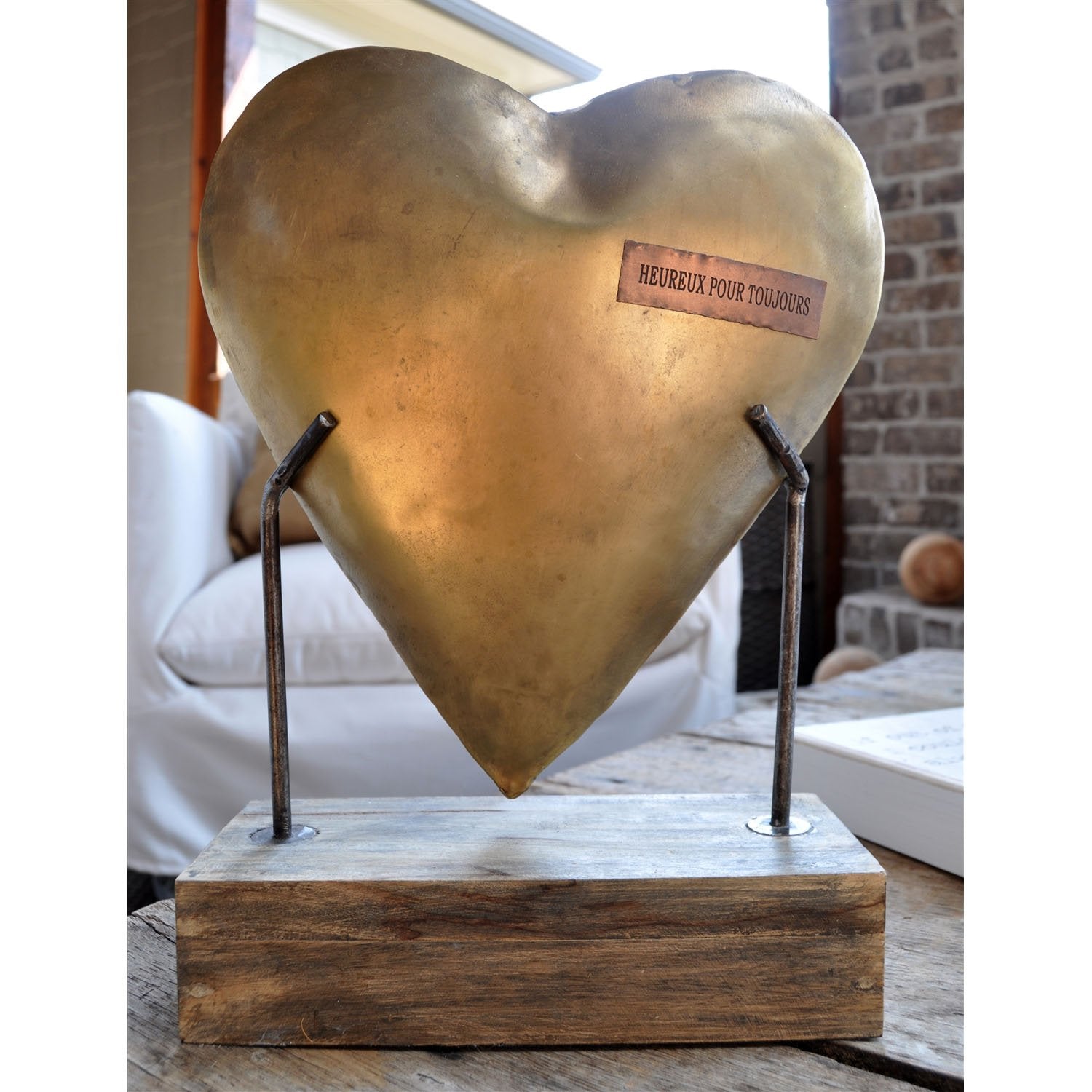 Metal Heart w/ Reclaimed Wood Base - Sugarboo & Co.