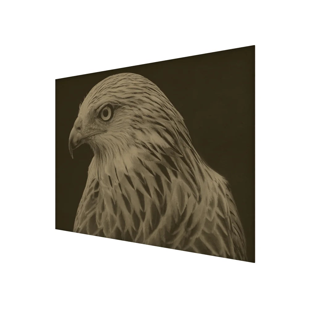 Hawk Artwork in Maple Frame