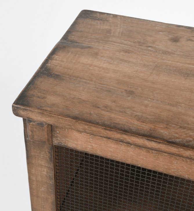 Tempe 6 door reclaimed wood sideboard top detail