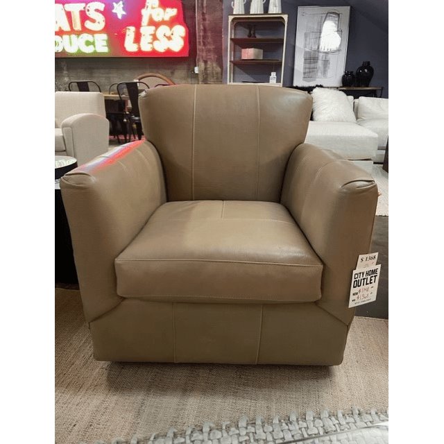 Artemis Leather Swivel Accent Chair at the City Home Outlet